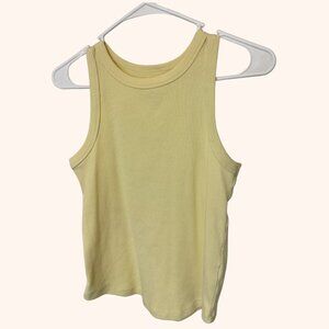 Basic Butter Yellow Ribbed Racerback Tank